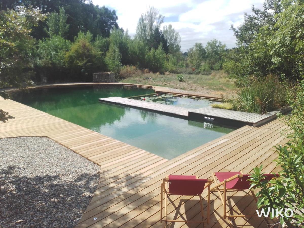 Gite Les Cabanes De Fallot Pour 15 Personnes - Piscine Naturelle L'isle-Bouzon Bagian luar foto